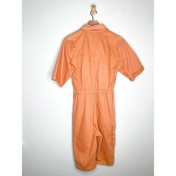 ASOS Orange Denim Utility Romper Womens Size 6 Cotton Cargo One Piece - Picture 6 of 10